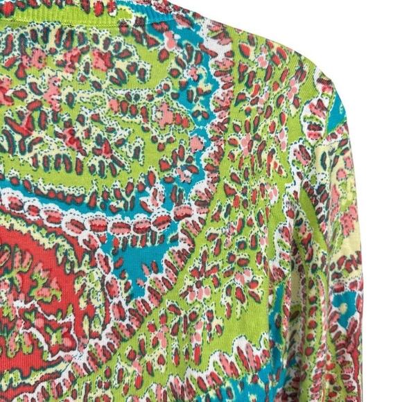 Talbots Petite Womens Colorful Cardigan Sweater Cotton Blend Lightweight sz M P - Picture 13 of 16